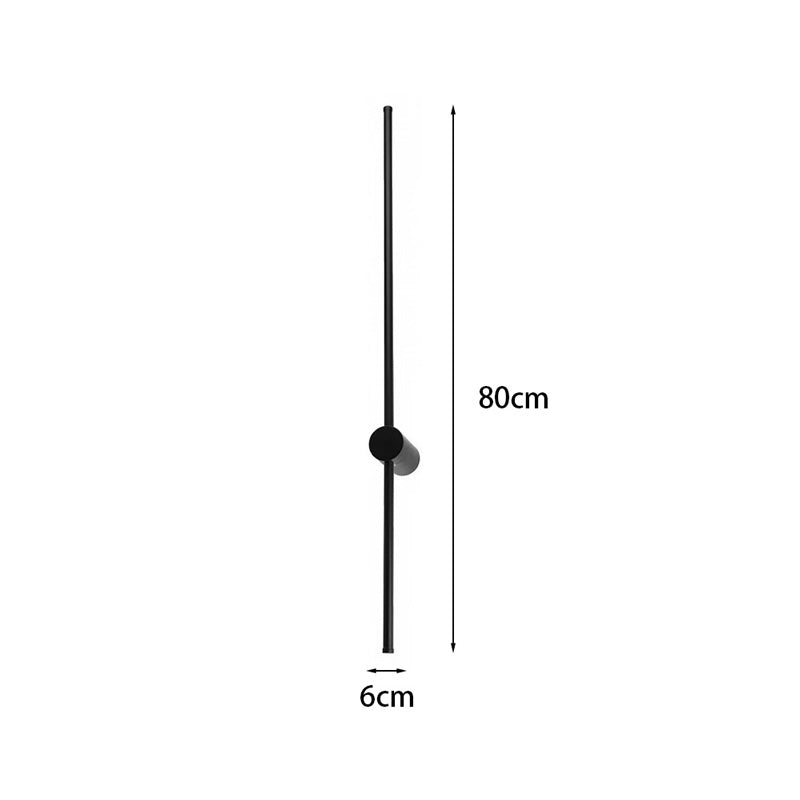 Wall led light Eftenbo in black color D8x80cm