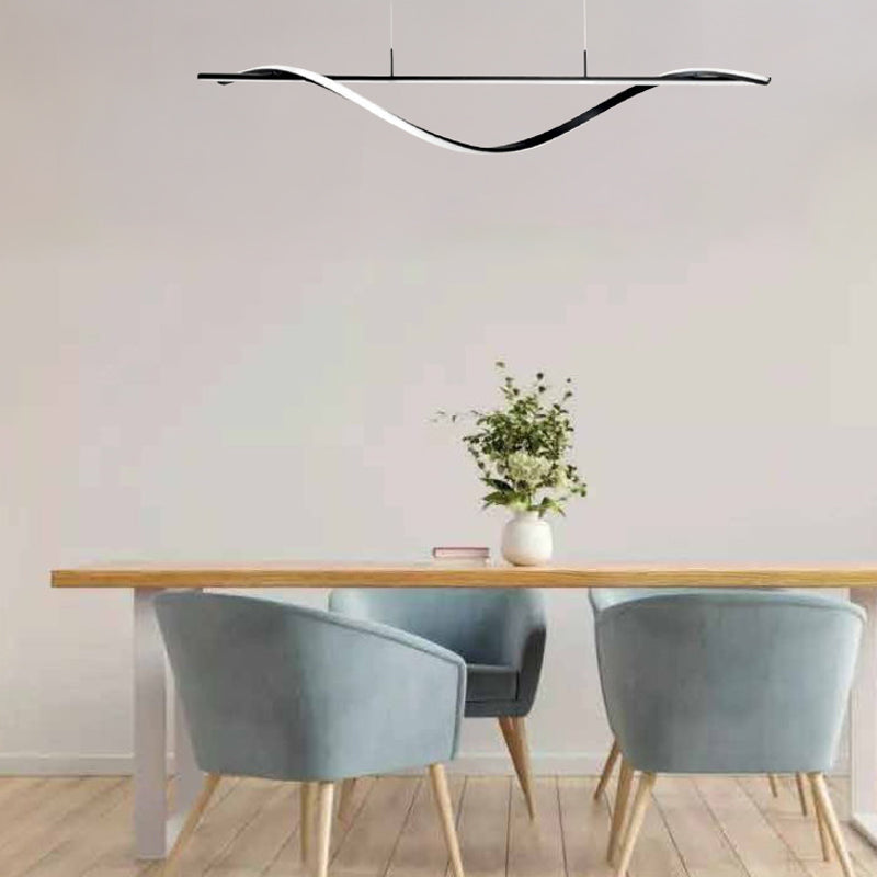 Infinity led metal ceiling light in black shade 120x12x150cm