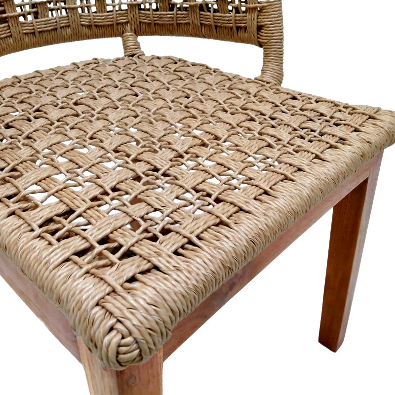 Milou chair teak wood and pe rope in natural shade 59x65x73cm