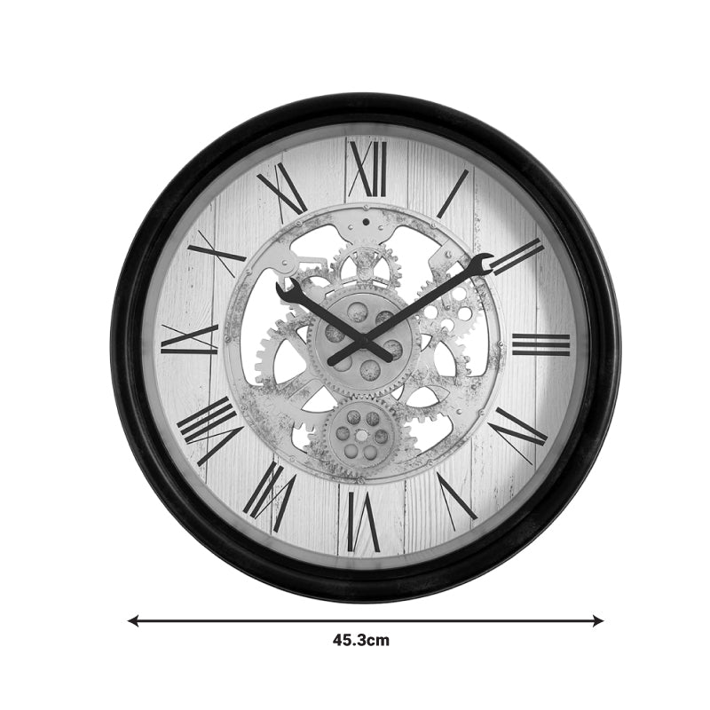 Rabby Inart wall clock in black antique shade D45.3x6.5cm