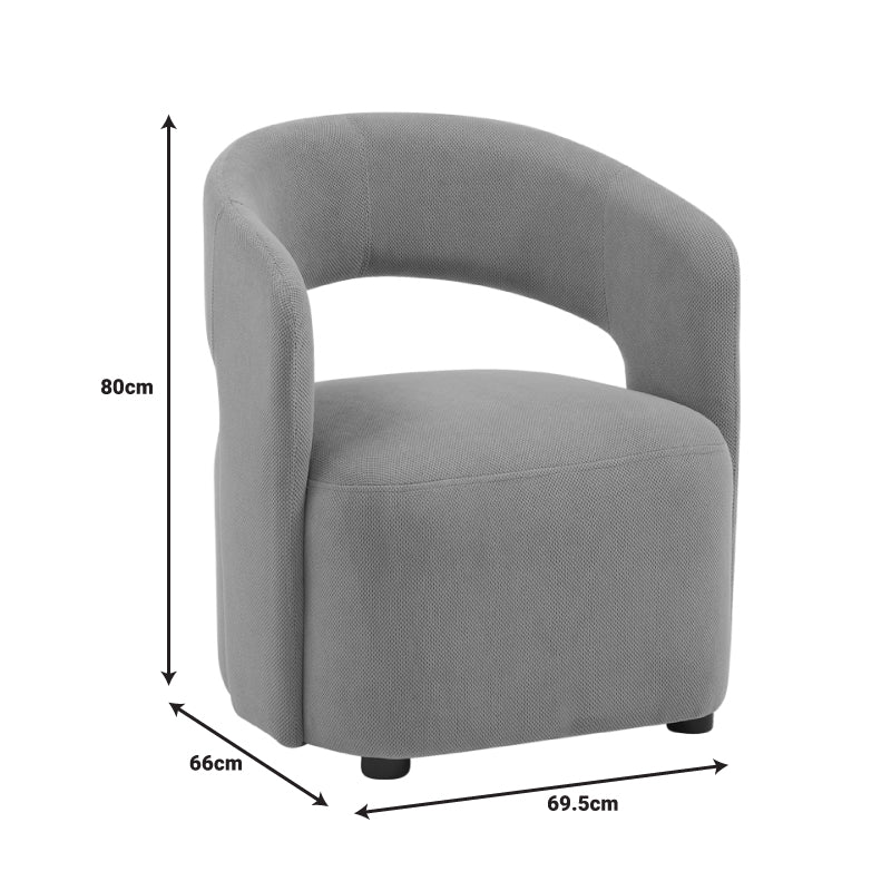 Armchair Lemouton pakoworld fabric in beige shade 69.5x66x80cm