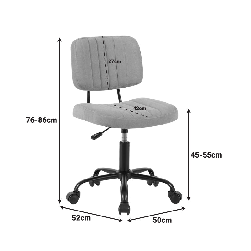 Office chair Warra fabric in yellow shade 50x52x76-86cm