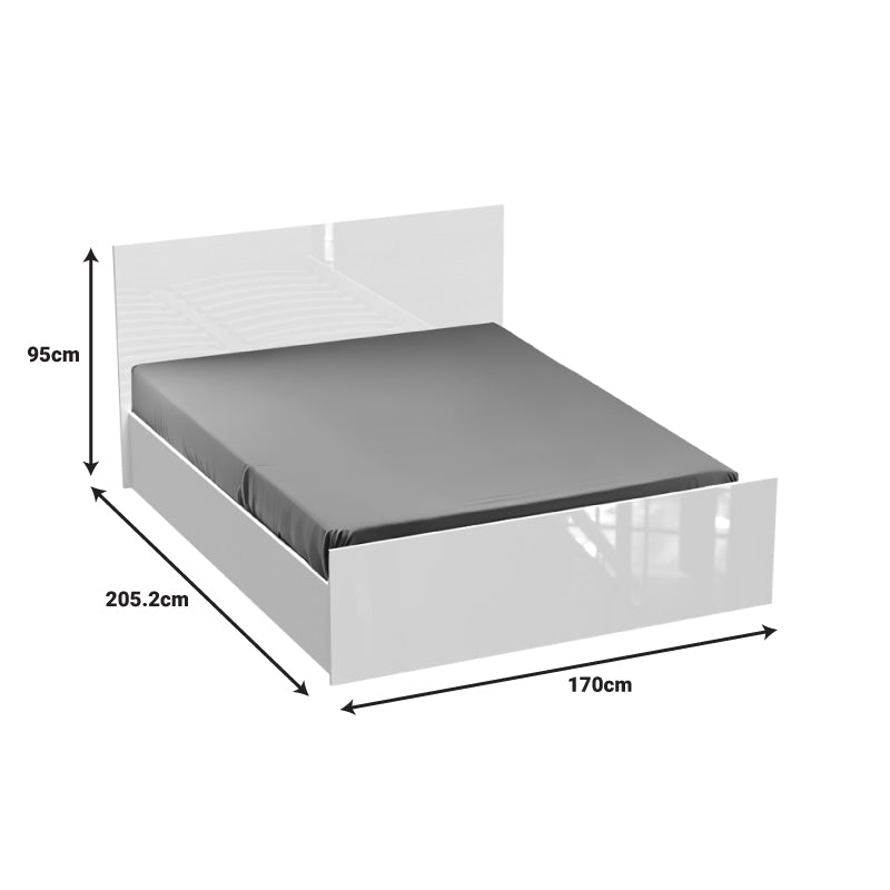 Double bed Afina pakoworld in white color 160x200cm