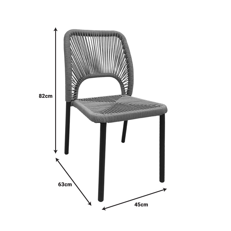 Aluminum chair Norture pakoworld stackable white frame-natural rattan 45x63x82cm