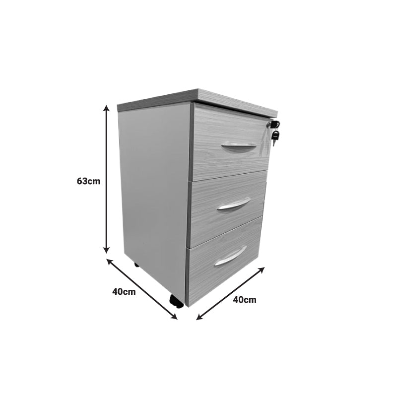 Armadi pakoworld desk drawer on wheels in gray-white shade 40x40x55cm