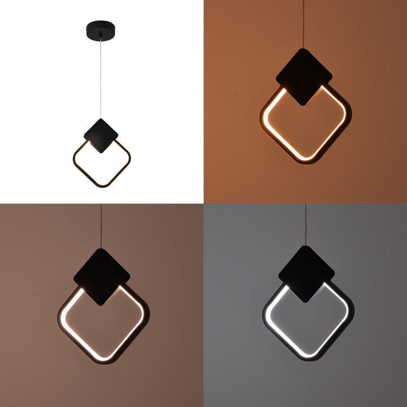 Ceiling luminaire led Gardio I metal in black color 23x2x23cm