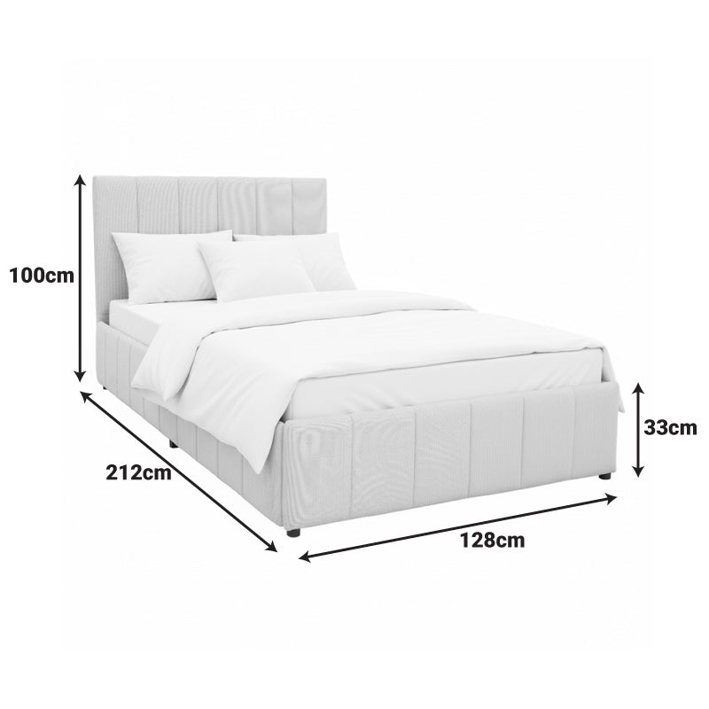 Snuggle bed with storage space, fabric beige120x200cm