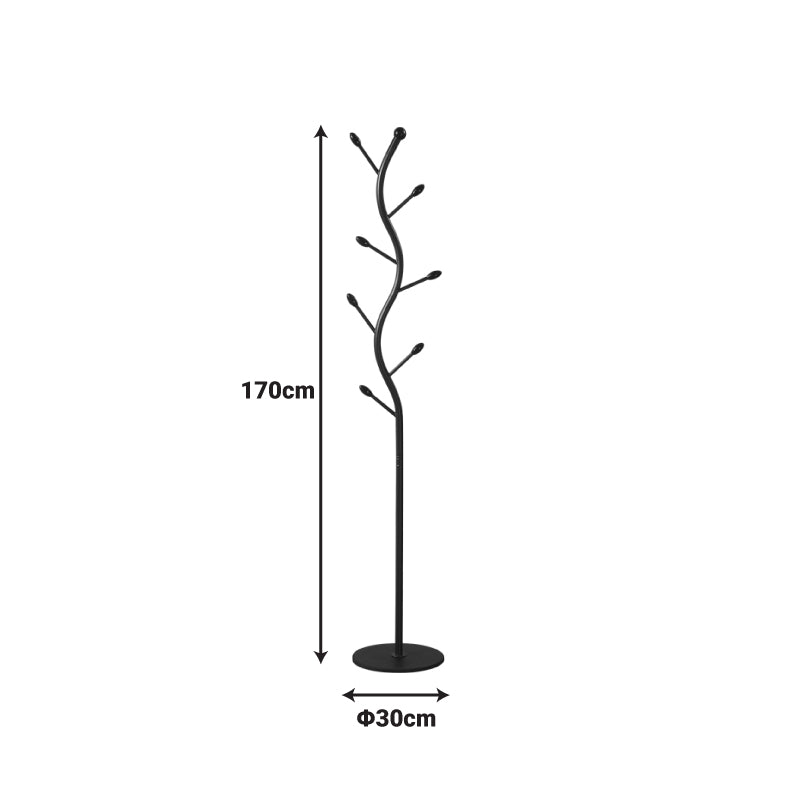 Coat rack Lelom metal in black color D30x170cm