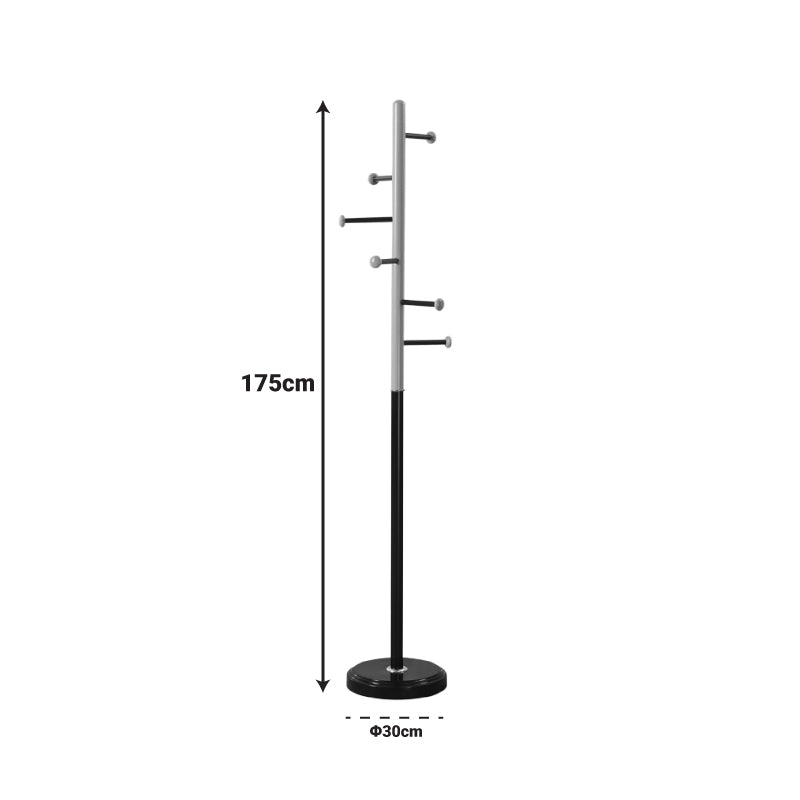 Coat rack Serea metal in white-natural color D30x175cm