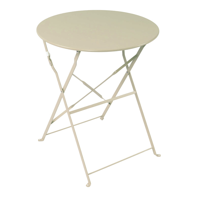 Bistro dining table set of 3 pieces metal foldable in champagne Φ60x71cm