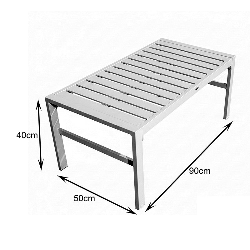 Gardenly lounge set 4pcs aluminum in white with beige cushions