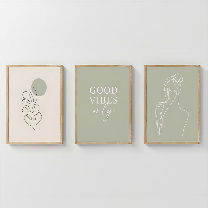 Wall art in frame Veyra triptyque with digital print 33x1.5x48cm