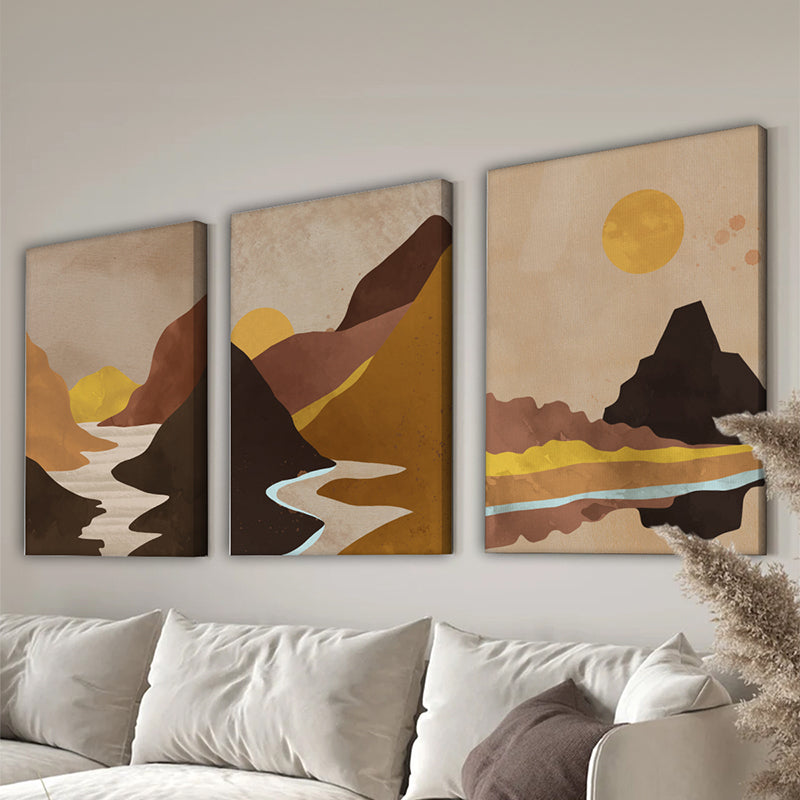 Canvas wall art in frame Elthar triptyque with digital print 50x2x70cm