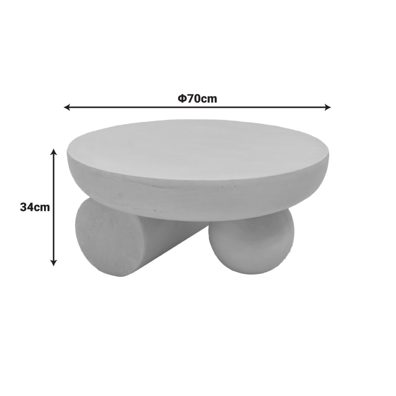 Coffee table Mikawa MGO travertine look D70x34cm