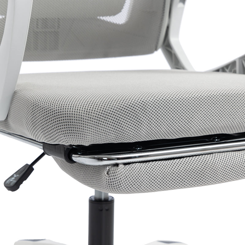 Manager's office chair with footrest Meton white - mesh grey 48x60x118-128cm