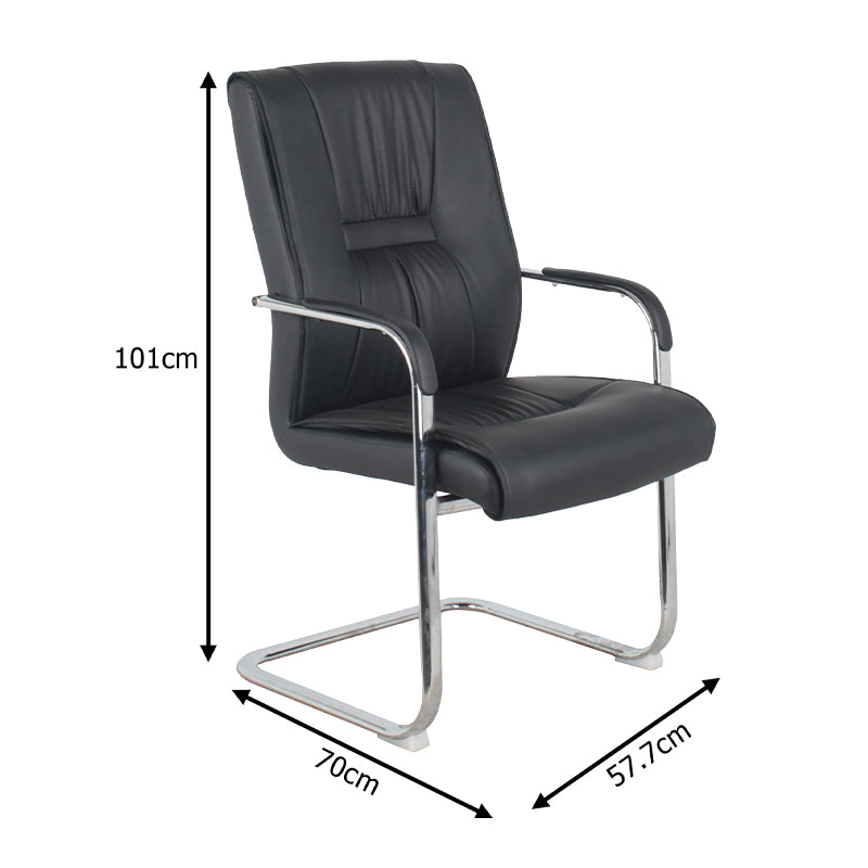 Biani guest chair black pu-chrome leg 57.7x70x101cm