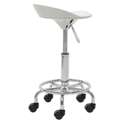 Auxiliary folding stool Carla pakoworld metal chrome with ABS in white