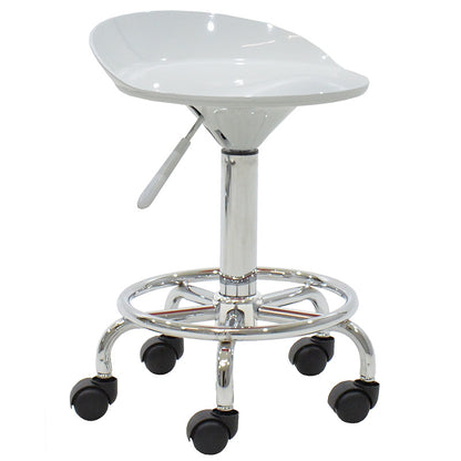 Auxiliary folding stool Carla pakoworld metal chrome with ABS in white