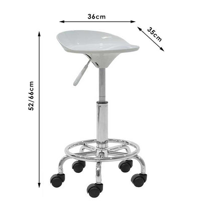 Auxiliary folding stool Carla pakoworld metal chrome with ABS in white