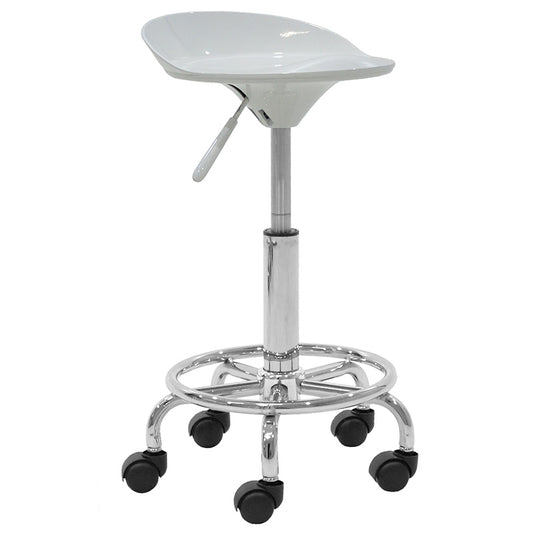 Auxiliary folding stool Carla pakoworld metal chrome with ABS in white