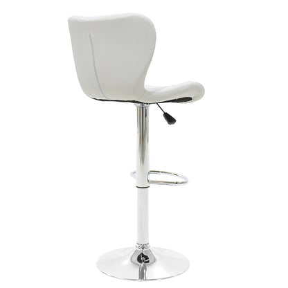 Bar stool Cozi pakoworld adjustable height chrome metal with PVC in white