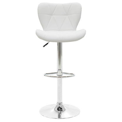 Bar stool Cozi pakoworld adjustable height chrome metal with PVC in white