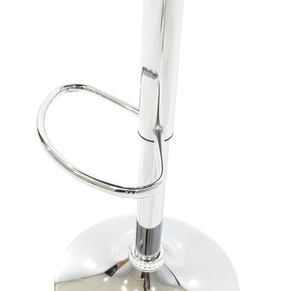 Bar stool Cozi pakoworld adjustable height chrome metal with PVC in white