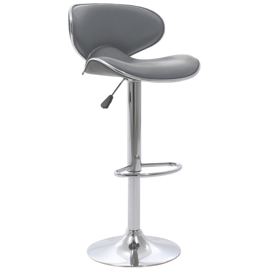 Bar stool Butterfly pakoworld height adjustable chrome metal with PU in grey color