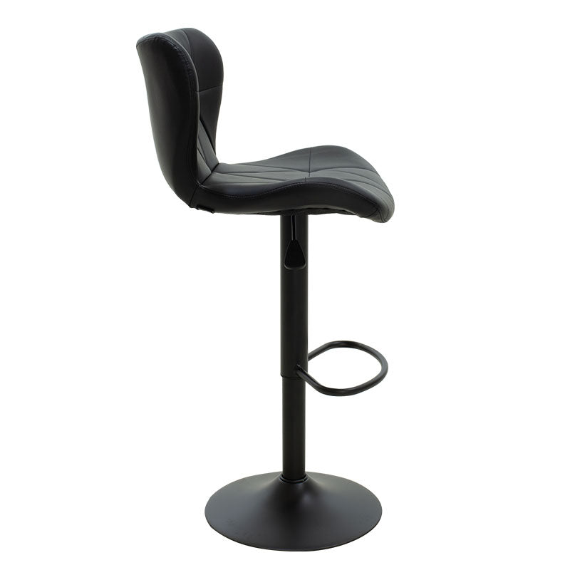 Bar stool Cozi pakoworld adjustable height black matte metal with PU in black
