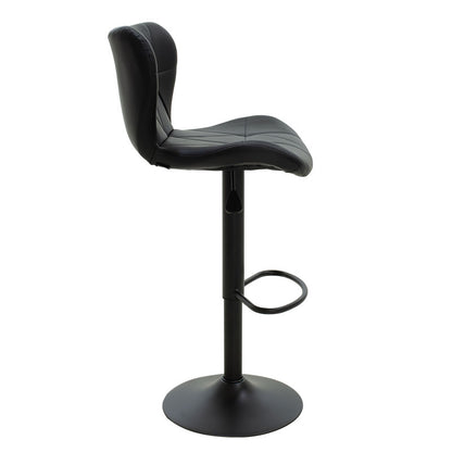 Bar stool Cozi pakoworld adjustable height black matte metal with PU in black