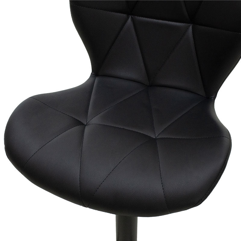 Bar stool Cozi pakoworld adjustable height black matte metal with PU in black