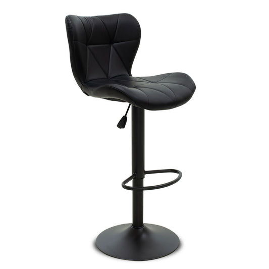 Bar stool Cozi pakoworld adjustable height black matte metal with PU in black