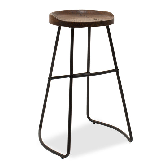 Bar stool Jail pakoworld metal black-walnut