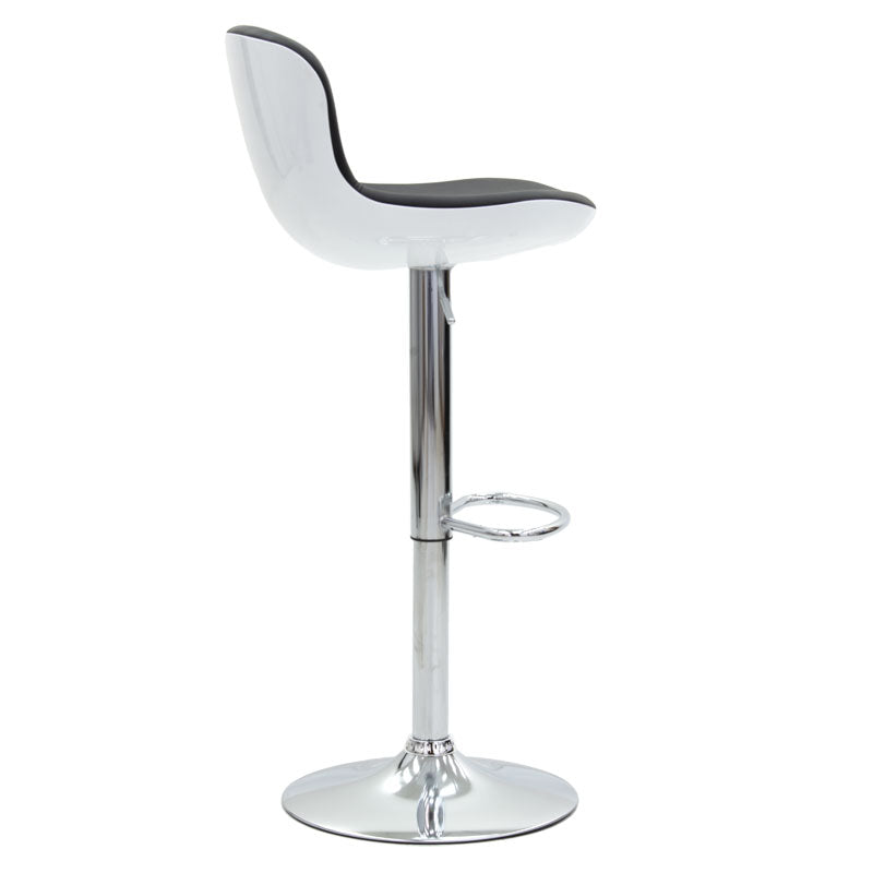 Bar stool Cosy I pakoworld PP/PU blackwhite-metal chrome