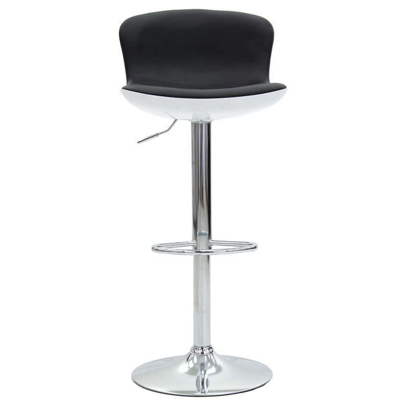 Bar stool Cosy I pakoworld PP/PU blackwhite-metal chrome