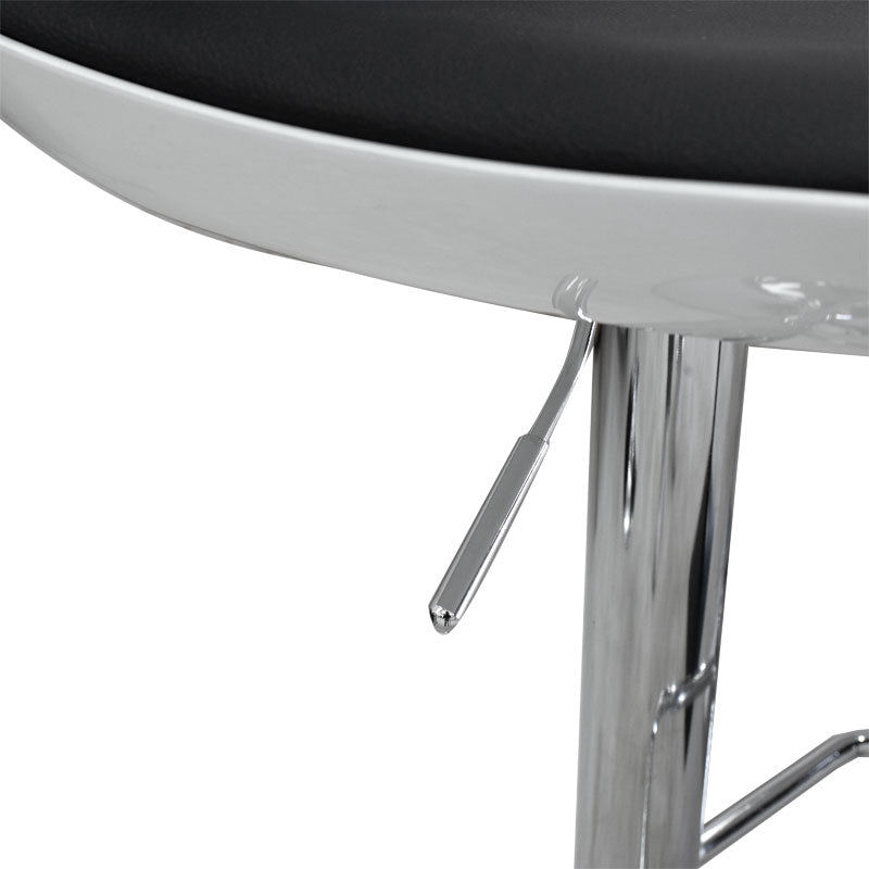 Bar stool Cosy I pakoworld PP/PU blackwhite-metal chrome