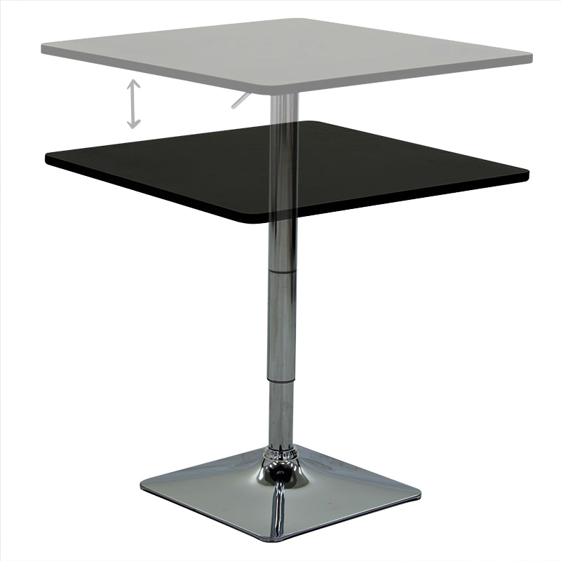 Bar table Vegas pakoworld MDF black-chrome base 70x70x70-91.5cm