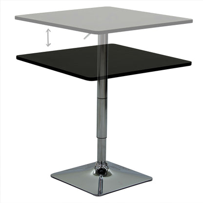 Bar table Vegas pakoworld MDF black-chrome base 70x70x70-91.5cm