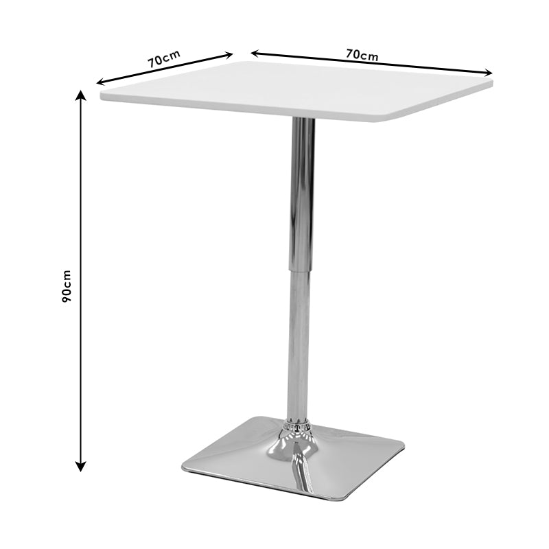 Bar table Vegas pakoworld MDF black-chrome base 70x70x70-91.5cm