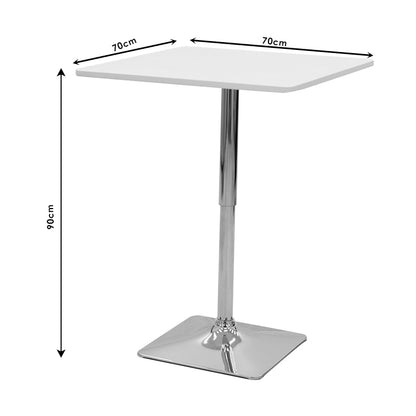 Bar table Vegas pakoworld MDF black-chrome base 70x70x70-91.5cm