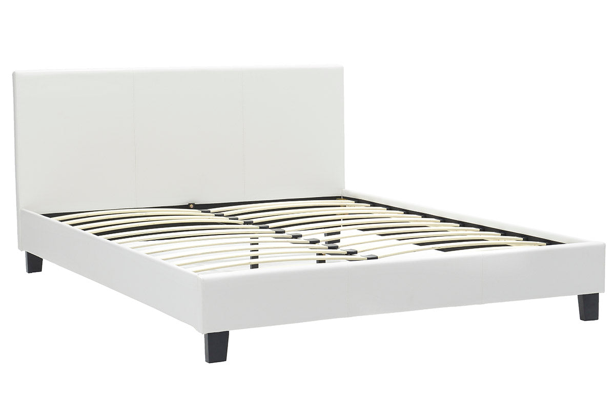 Double bed Nevil pakoworld PU white matte 150x200