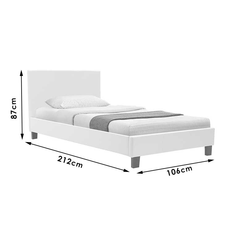 Bed Nevil pakoworld PU white matte 100x200