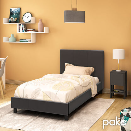 Bed Nevil pakoworld PU dark brown matte 100x200