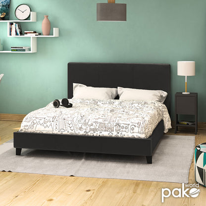 Double bed Nevil pakoworld PU black matte 150x200