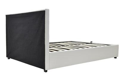 Double bed Roi pakoworld PU with storage space in white matte 160x200