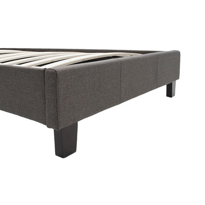 Bed Nevil pakoworld in dark grey fabric 100x200cm