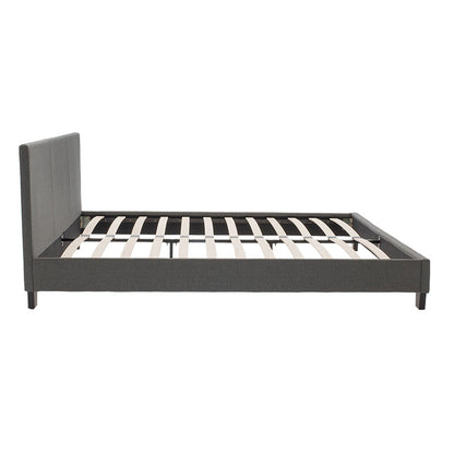 Double bed Nevil pakoworld in dark grey fabric 150x200cm