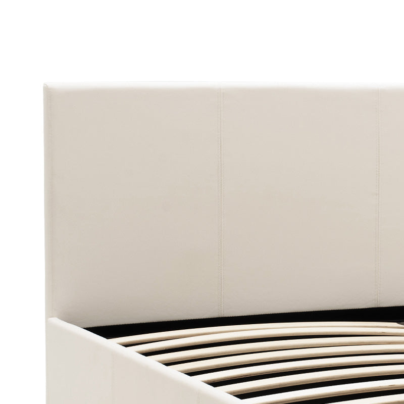 Double bed Norse pakoworld PU with storage space in white matte 160x200cm