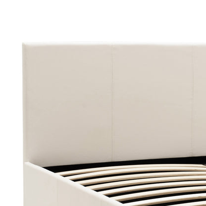 Double bed Norse pakoworld PU with storage space in white matte 160x200cm