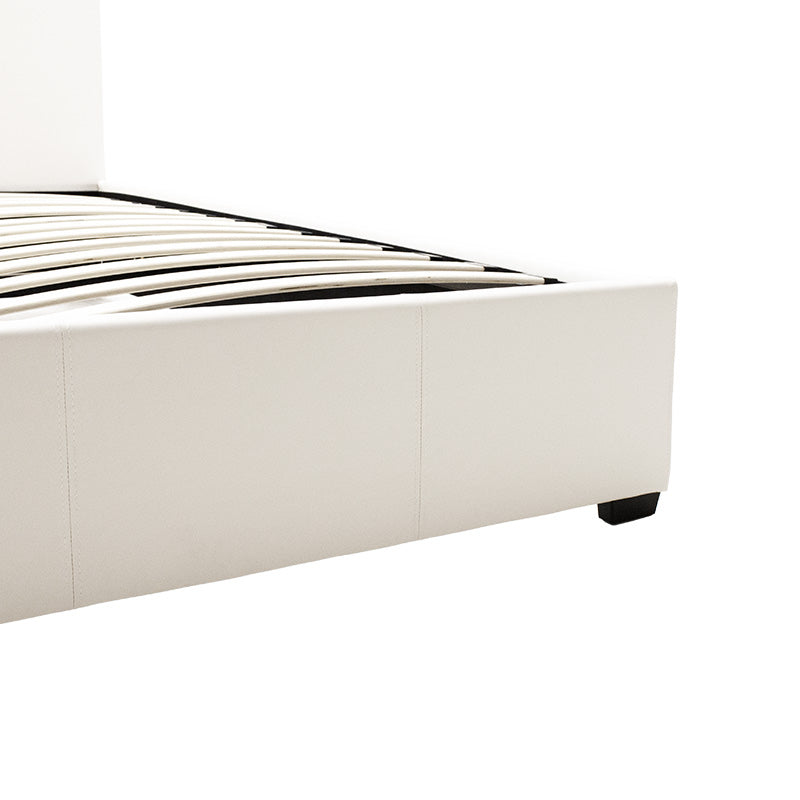 Double bed Norse pakoworld PU with storage space in white matte 160x200cm